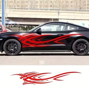 #1023 2pcs of Car Decoration Striped Side Skirt Stickers for Personalized